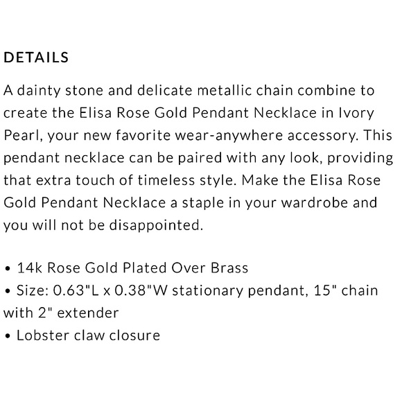 NEW Kendra Scott Rose Gold Elisa Pendant Necklace - Picture 5 of 10